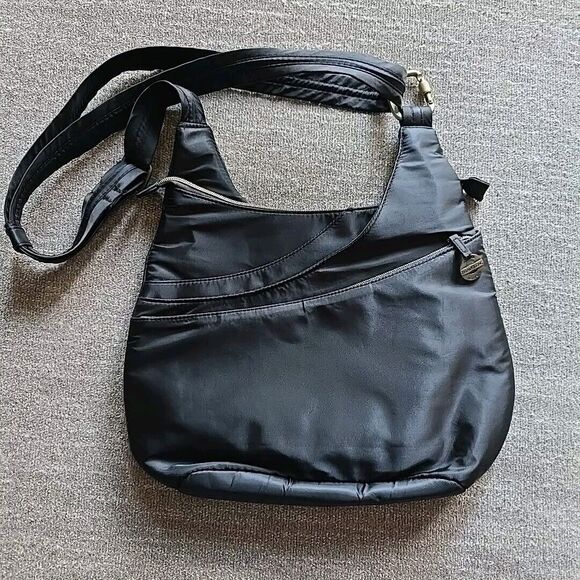 Travelon Anti Theft Handbag in Black, Teal Int. & Muted Gold Hardware - Picture 1 of 15